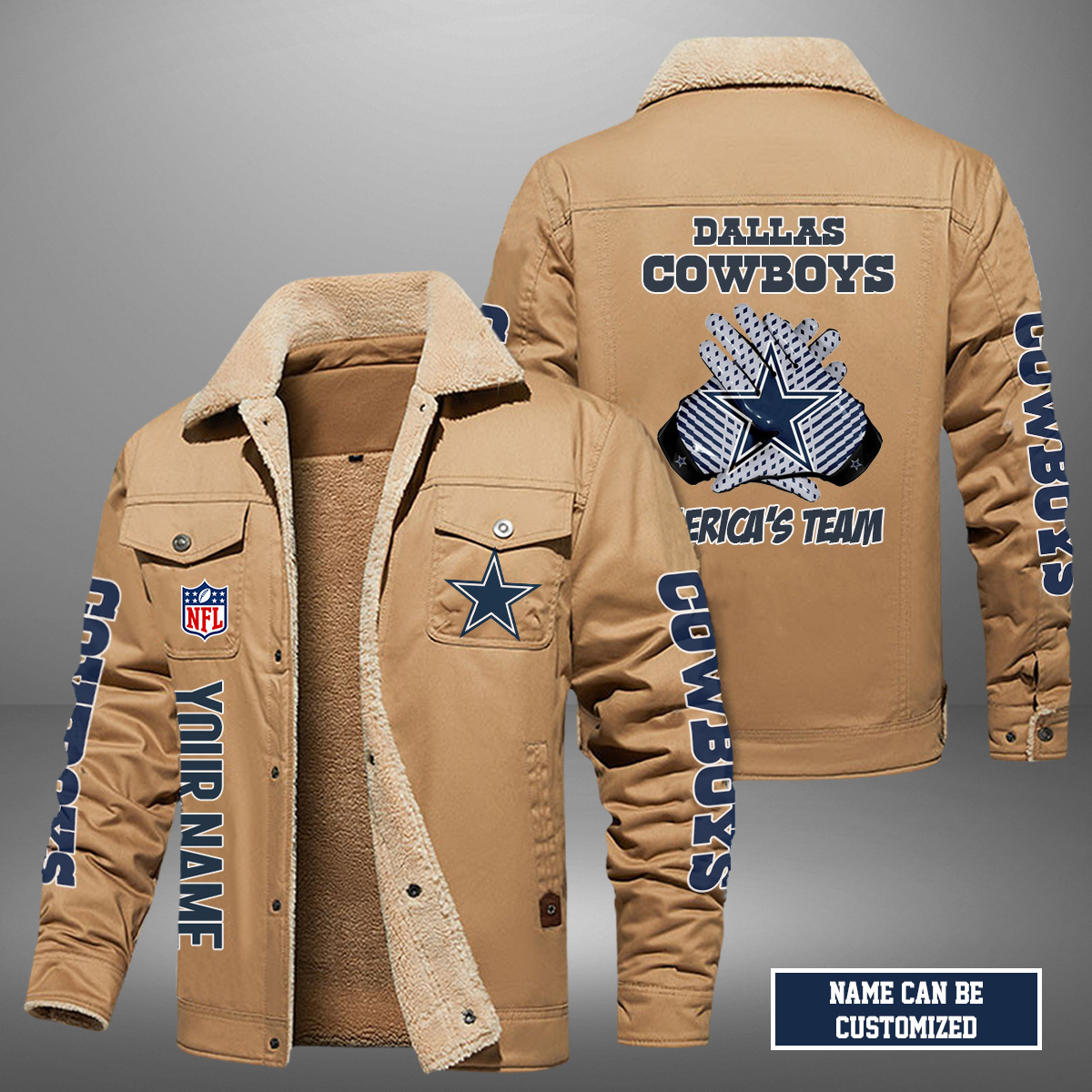 Dallas Cowboys SLogan Fleece Jacket SP30112023ID06DS09 - Famjoys Dallas Cowboys SLogan Fleece Jacket SP30112023ID06DS09 - Famjoys