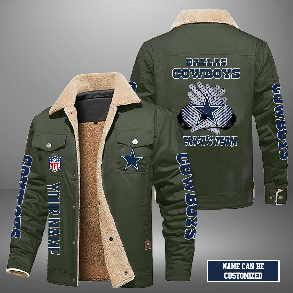 Dallas Cowboys SLogan Fleece Jacket SP30112023ID06DS09 - Famjoys Dallas Cowboys SLogan Fleece Jacket SP30112023ID06DS09 - Famjoys