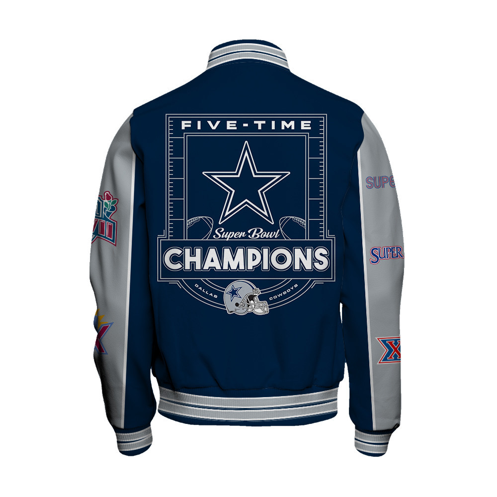 Dallas Cowboys Super Bowl Champions Live For These Colors Varsity Jacket - Famjoys Dallas Cowboys Super Bowl Champions Live For These Colors Varsity Jacket - Famjoys