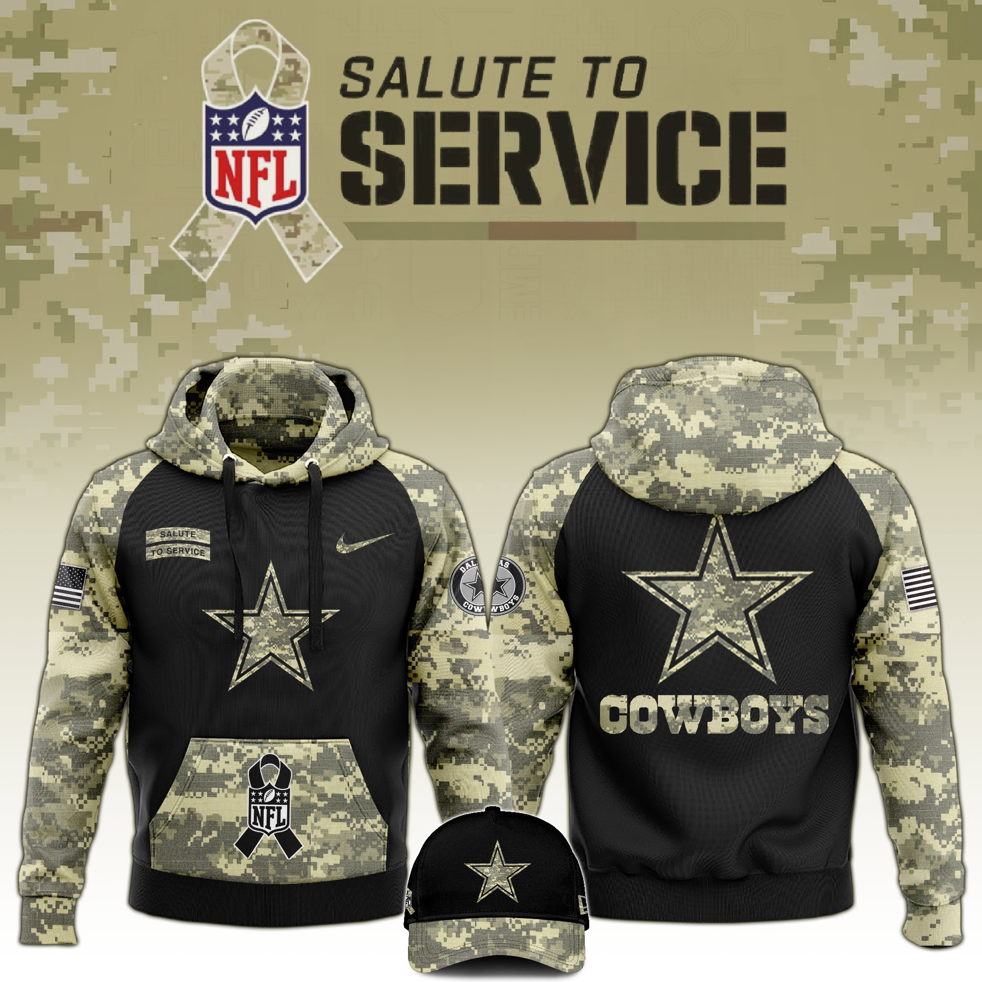 Dallas Cowboys Veterans Day Hoodie - Famjoys Dallas Cowboys Veterans Day Hoodie - Famjoys