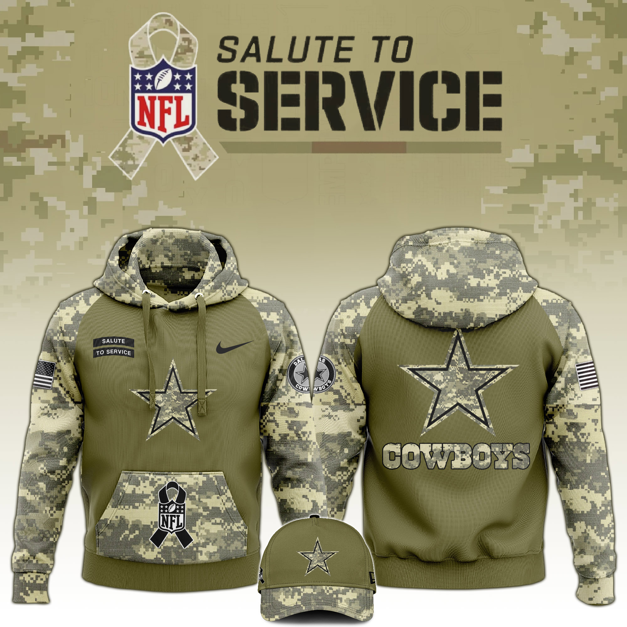 Dallas Cowboys Veterans Day Hoodie - Famjoys Dallas Cowboys Veterans Day Hoodie - Famjoys