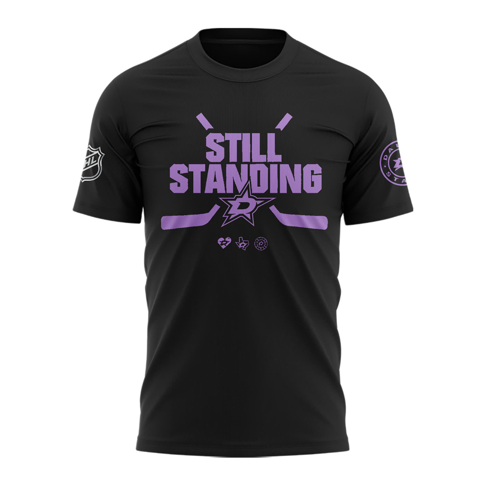 Dallas Stars Hockey Fights x Cancer Night Tee - Famjoys Dallas Stars Hockey Fights x Cancer Night Tee - Famjoys