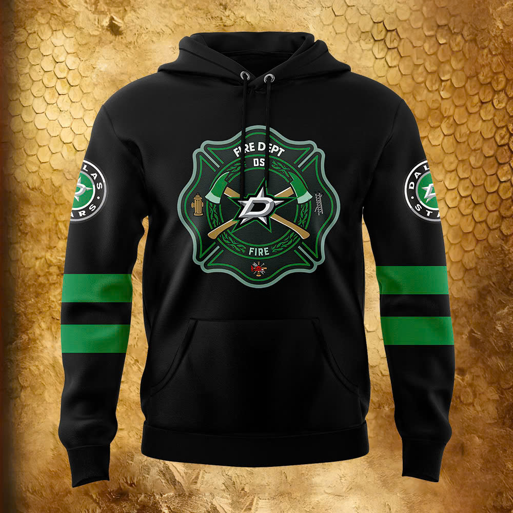 Dallas Stars x Firefighter Appreciation Night Premium Personalized Hoodie - Famjoys Dallas Stars x Firefighter Appreciation Night Premium Personalized Hoodie - Famjoys