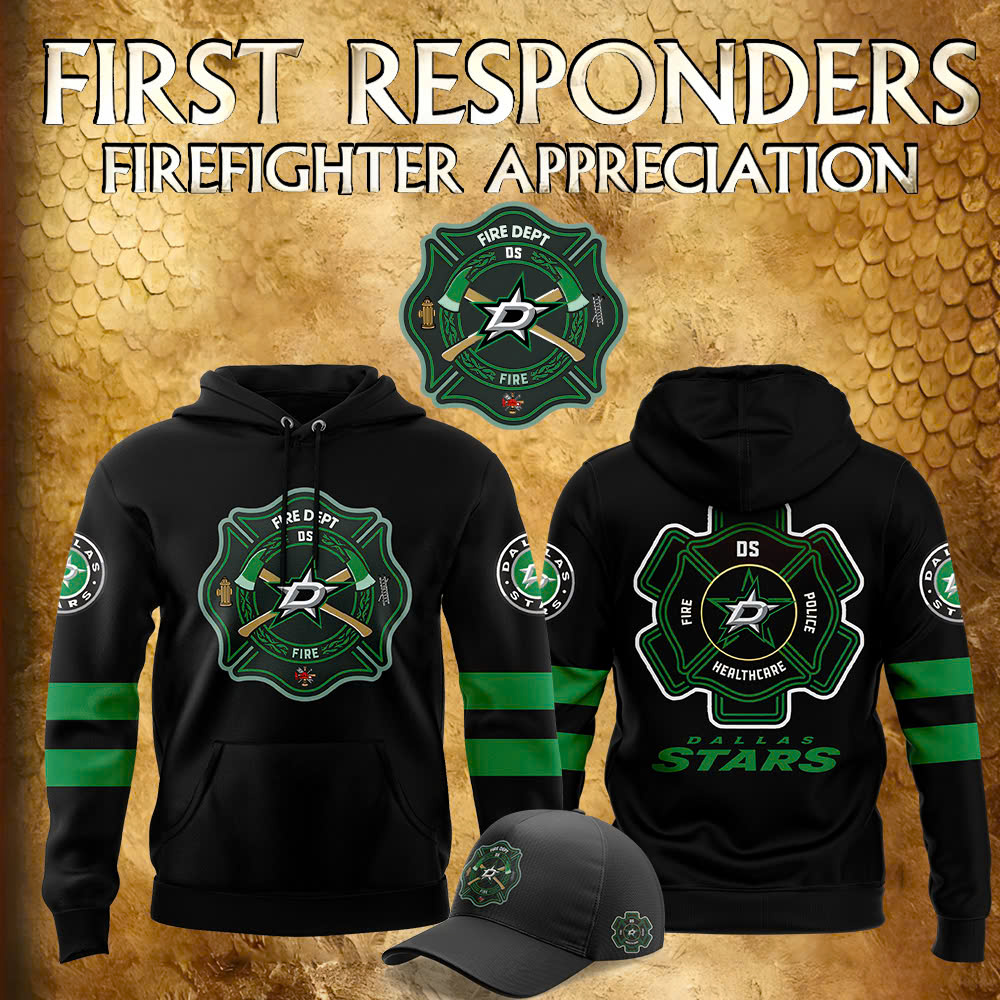Dallas Stars x Firefighter Appreciation Night Premium Personalized Hoodie - Famjoys Dallas Stars x Firefighter Appreciation Night Premium Personalized Hoodie - Famjoys