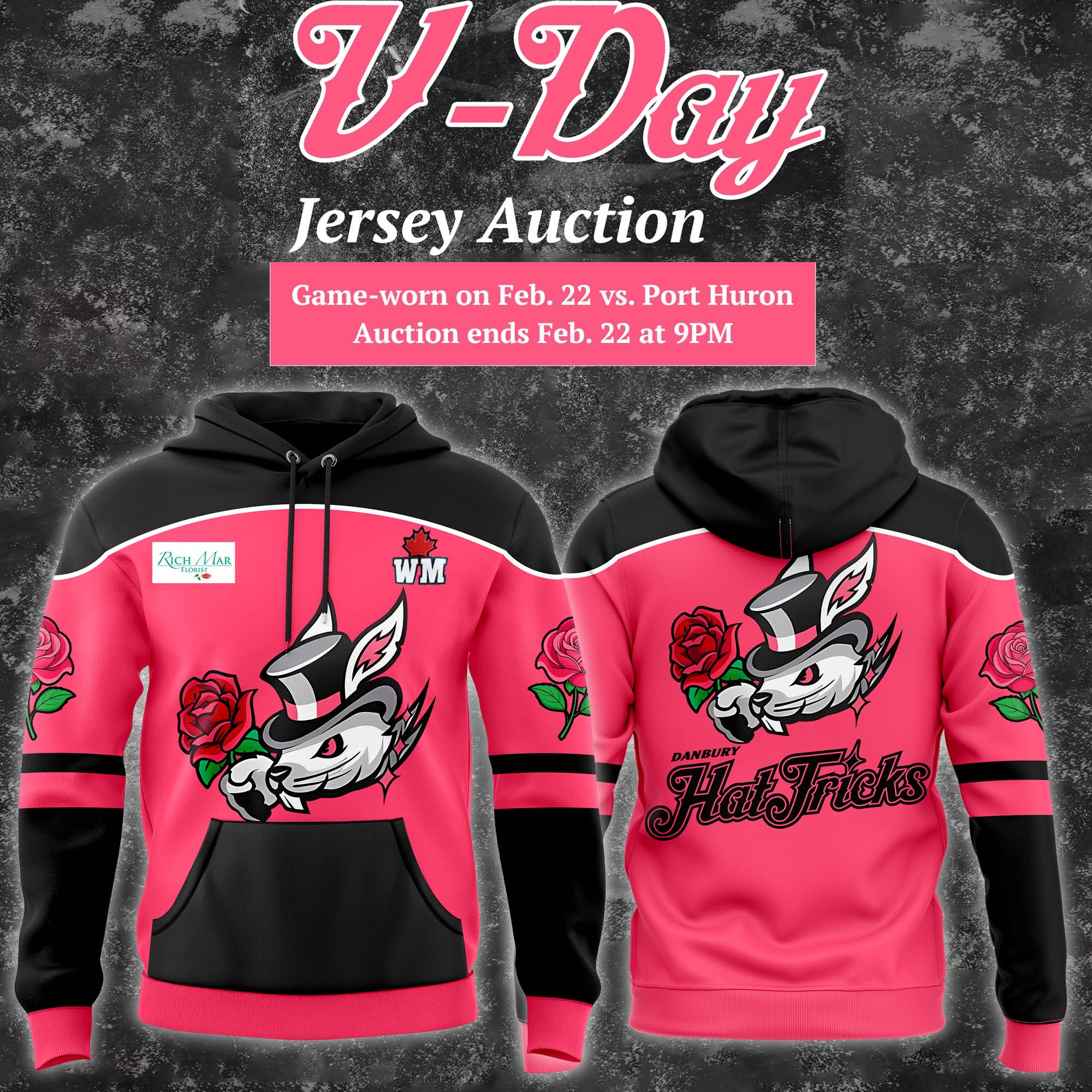 Danbury Hat Tricks x V-Day Hoodie 2025 - Famjoys Danbury Hat Tricks x V-Day Hoodie 2025 - Famjoys