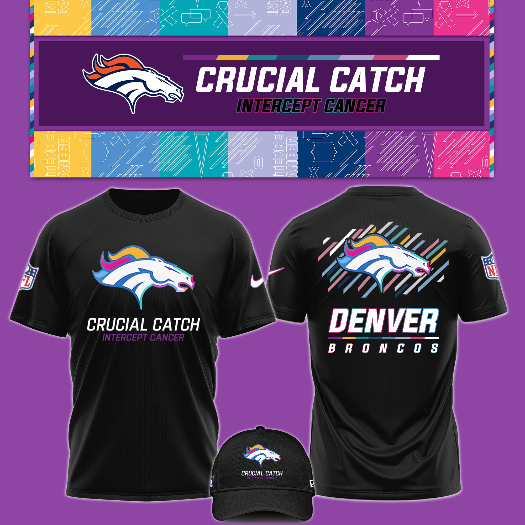 Denver Bronco Crucial Catch Hoodie - Famjoys Denver Bronco Crucial Catch Hoodie - Famjoys