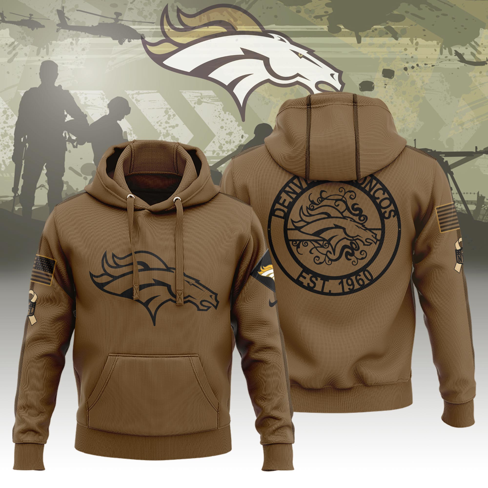Denver Bronco Veterans Hoodie - Famjoys Denver Bronco Veterans Hoodie - Famjoys