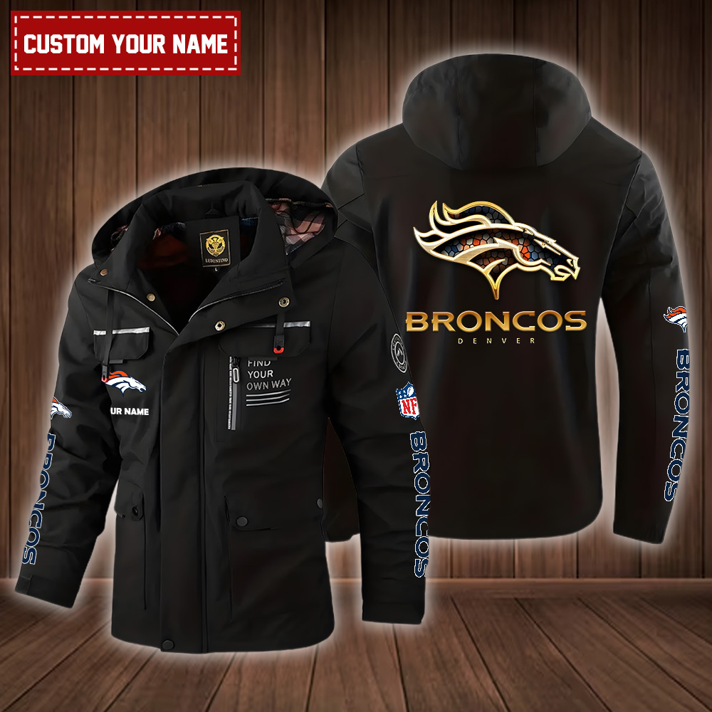 Denver Broncos 2D Casual Golden Logo Windbreaker Bomber Jacket SP04112310ID03DS07 - Famjoys Denver Broncos 2D Casual Golden Logo Windbreaker Bomber Jacket SP04112310ID03DS07 - Famjoys