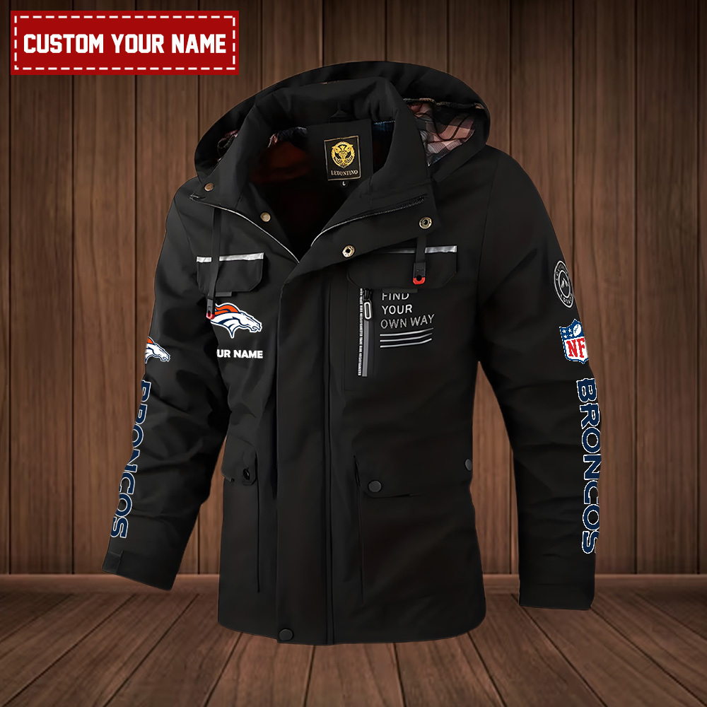Denver Broncos 2D Casual Golden Logo Windbreaker Bomber Jacket SP04112310ID03DS07 - Famjoys Denver Broncos 2D Casual Golden Logo Windbreaker Bomber Jacket SP04112310ID03DS07 - Famjoys