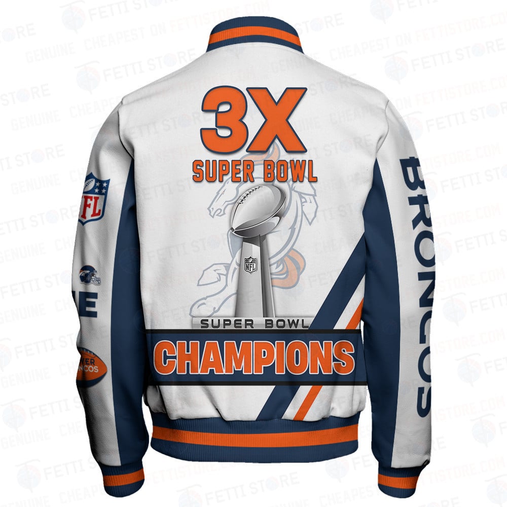 Denver Broncos 3X Super Bowl Champions Design Varsity Jacket - Famjoys Denver Broncos 3X Super Bowl Champions Design Varsity Jacket - Famjoys