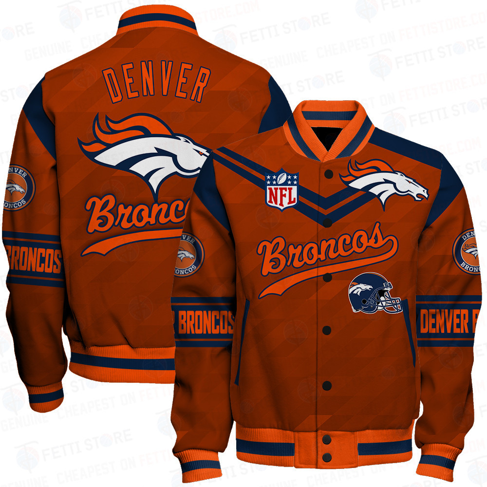 Denver Broncos American Football League Pattern Varsity Jacket SH1 V2 - Famjoys Denver Broncos American Football League Pattern Varsity Jacket SH1 V2 - Famjoys