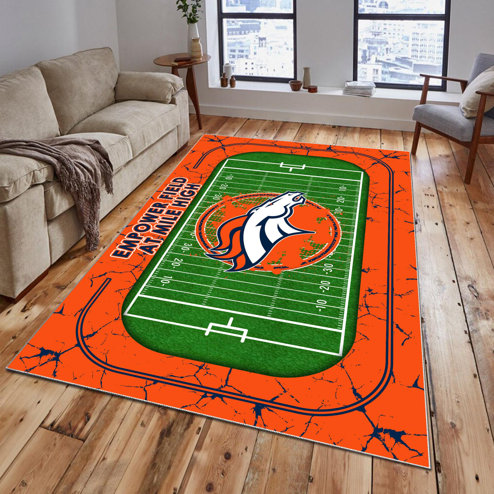 Denver Broncos Area Rug 520 - Famjoys Denver Broncos Area Rug 520 - Famjoys