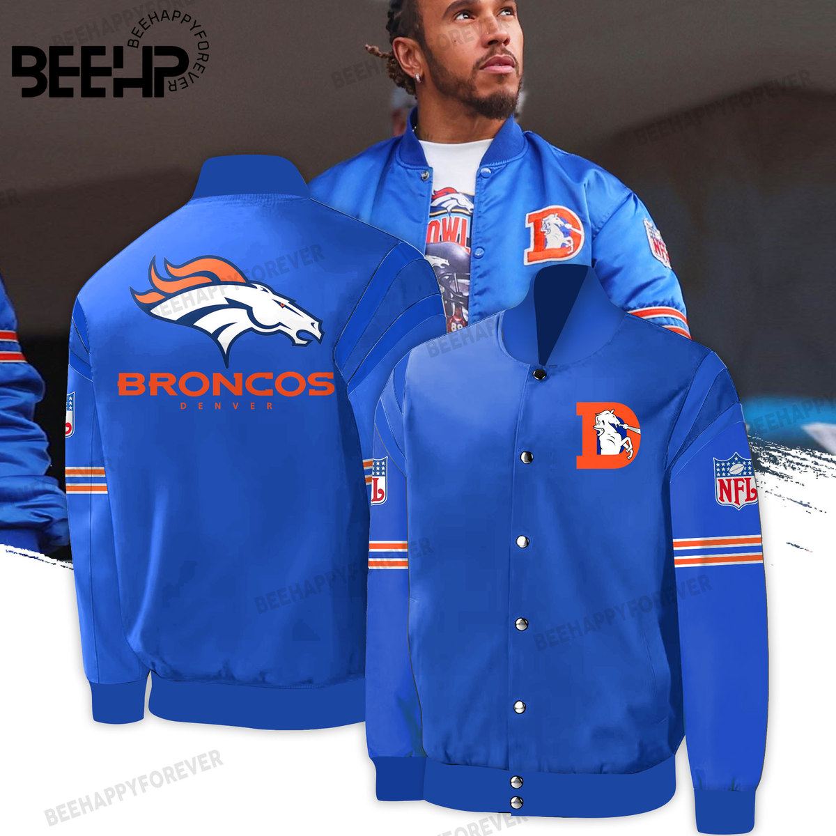 Denver Broncos Baseball Jacket - Famjoys Denver Broncos Baseball Jacket - Famjoys