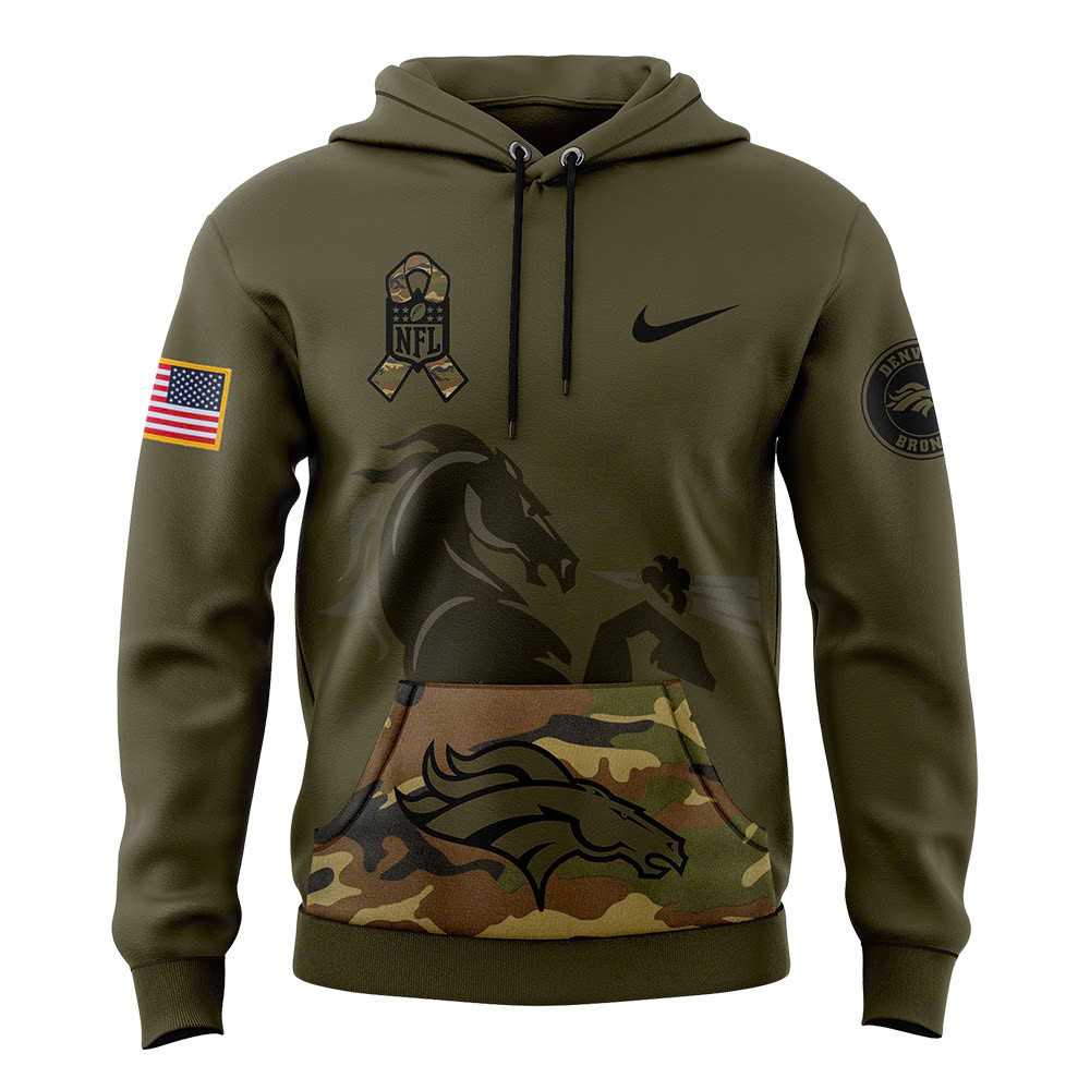 Denver Broncos Camo Salute to Service Club Fleece Pullover Hoodie - Famjoys Denver Broncos Camo Salute to Service Club Fleece Pullover Hoodie - Famjoys
