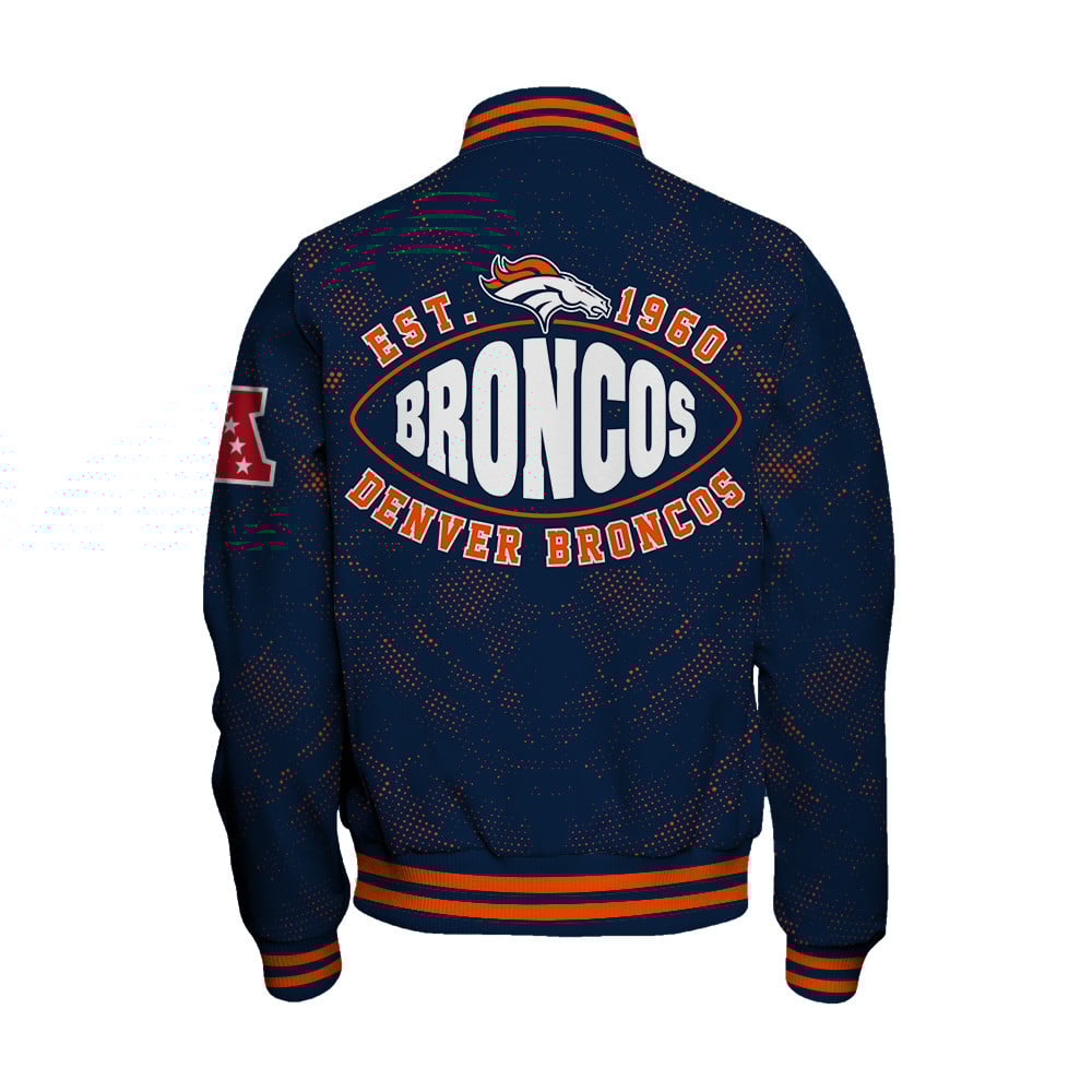 Denver Broncos - Continue Writing The Dream Unisex Varsity Jacket - Famjoys Denver Broncos - Continue Writing The Dream Unisex Varsity Jacket - Famjoys