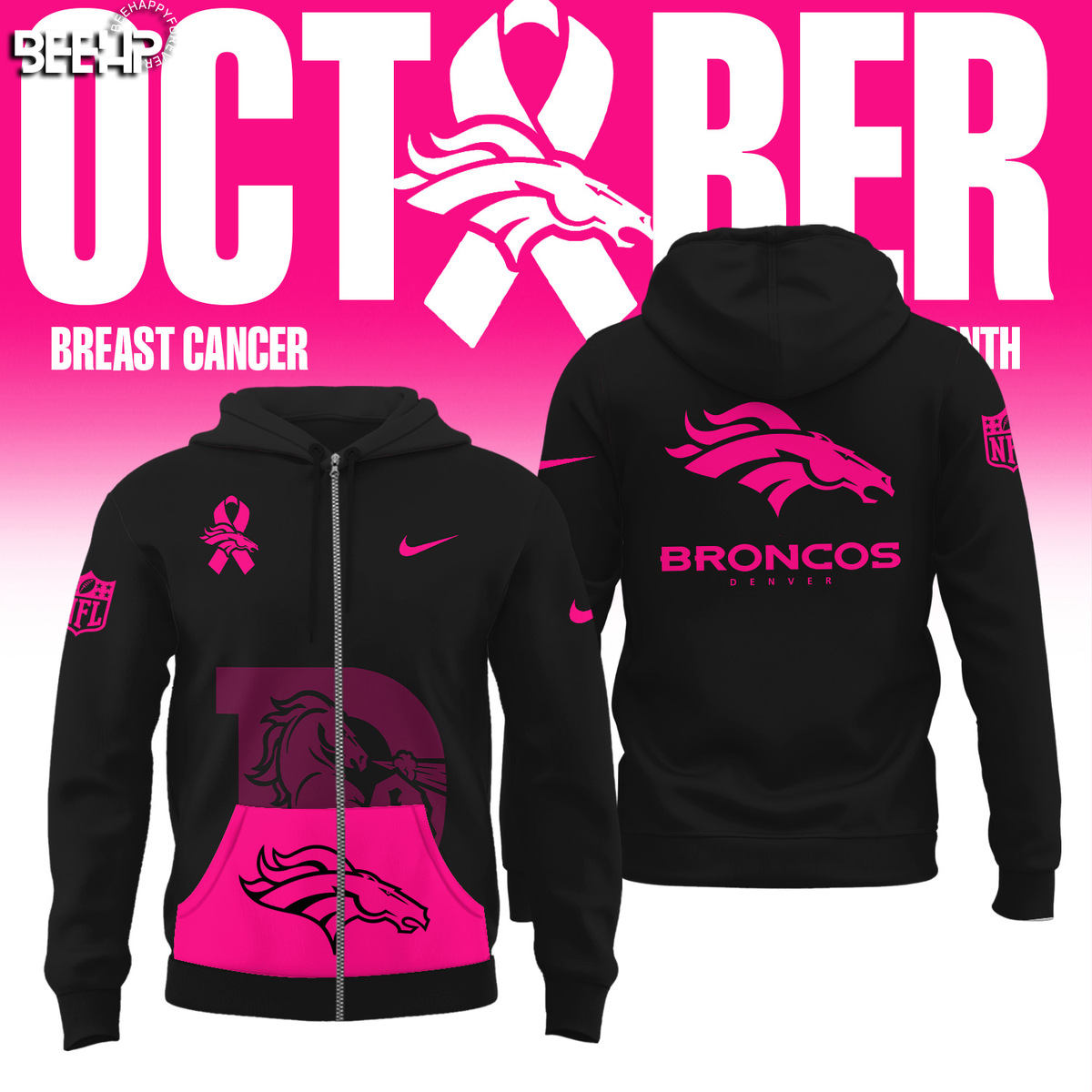 Denver Broncos Crucial Catch Club Pullover Shirt - Famjoys Denver Broncos Crucial Catch Club Pullover Shirt - Famjoys