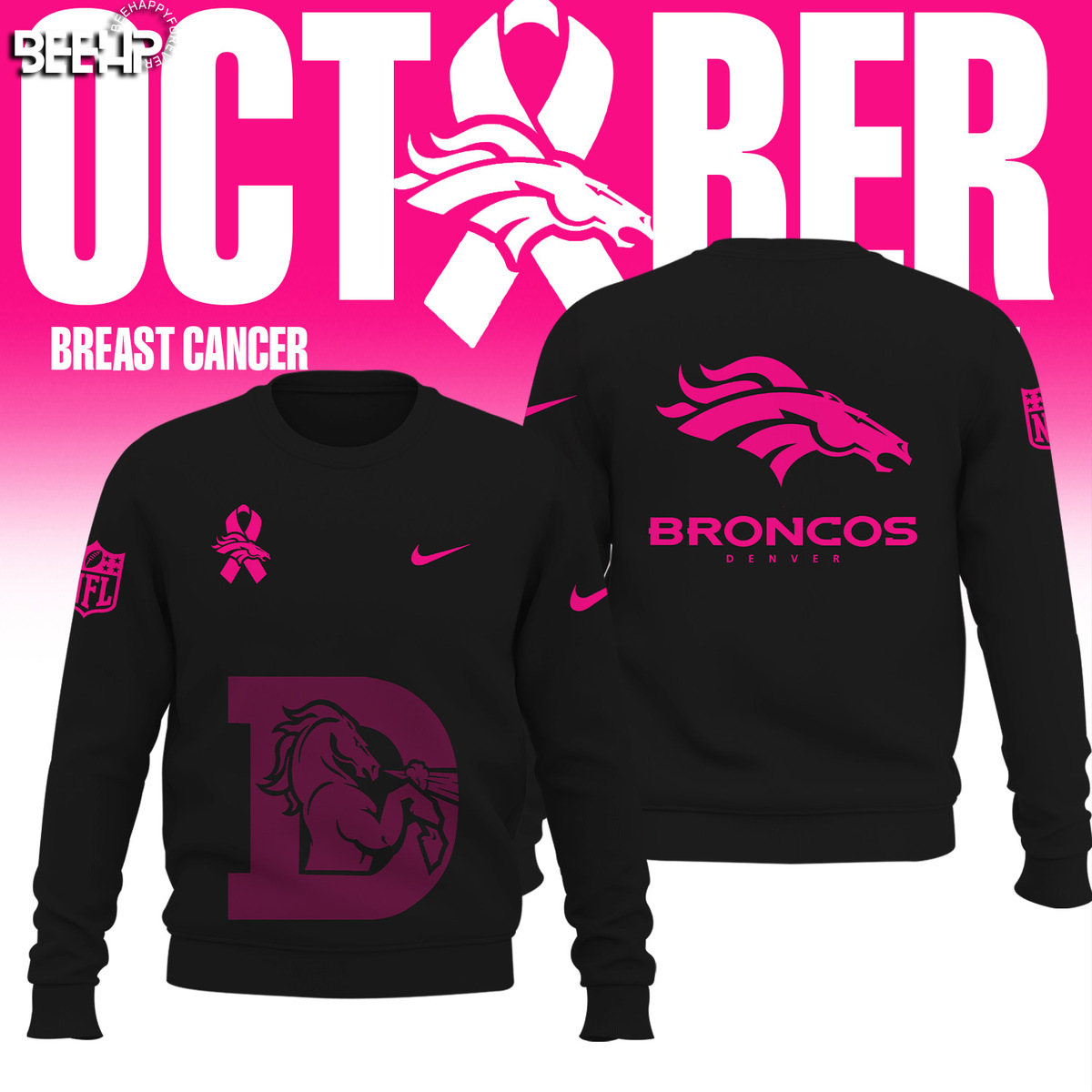 Denver Broncos Crucial Catch Club Pullover Shirt - Famjoys Denver Broncos Crucial Catch Club Pullover Shirt - Famjoys