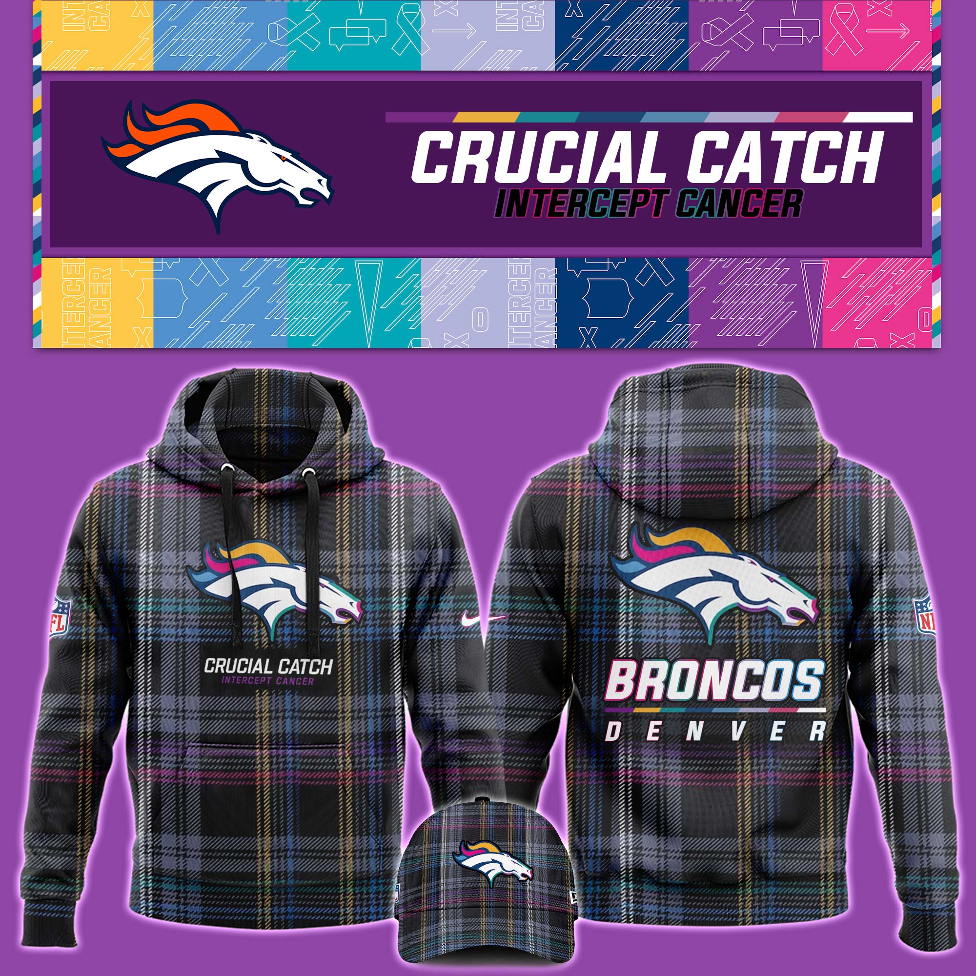 Denver Broncos Crucial Catch Hoodie - Famjoys Denver Broncos Crucial Catch Hoodie - Famjoys