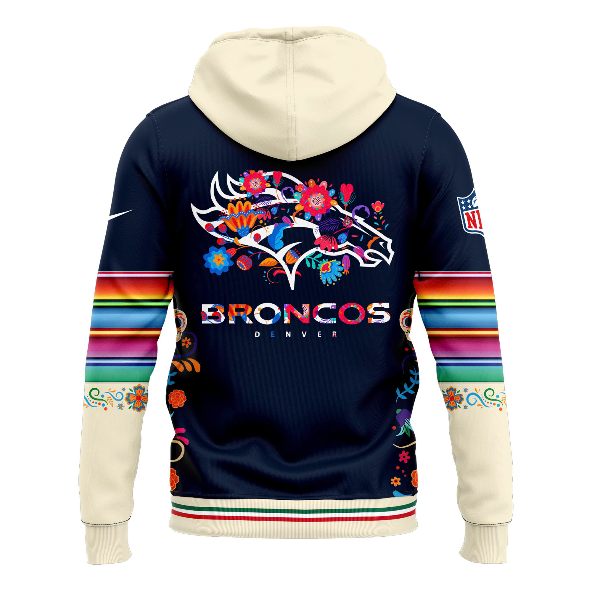 Denver Broncos Dia De Los Muertos Premium Pullover Hoodie - Famjoys Denver Broncos Dia De Los Muertos Premium Pullover Hoodie - Famjoys
