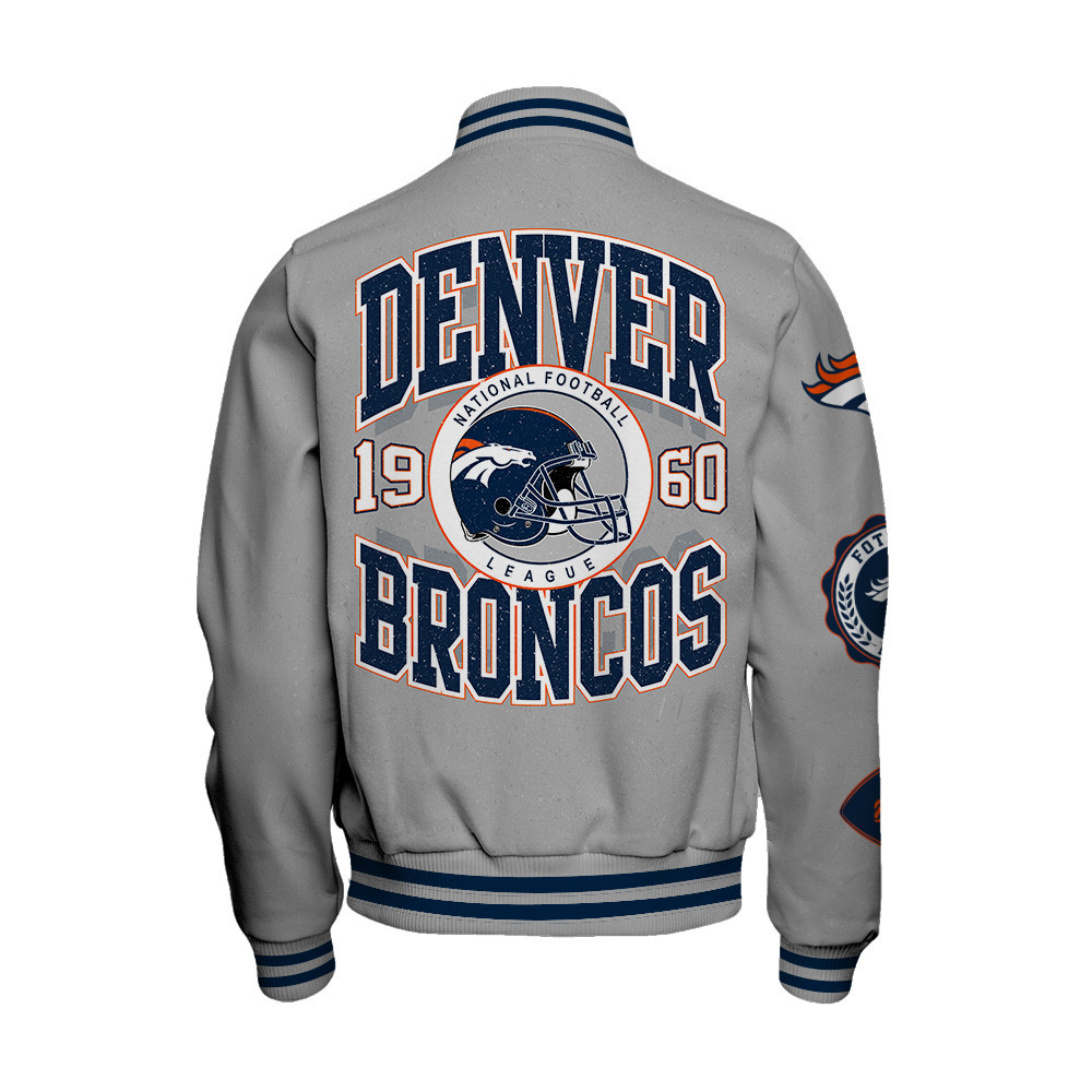 Denver Broncos - Feel The Power Unisex Varsity Jacket - Famjoys Denver Broncos - Feel The Power Unisex Varsity Jacket - Famjoys