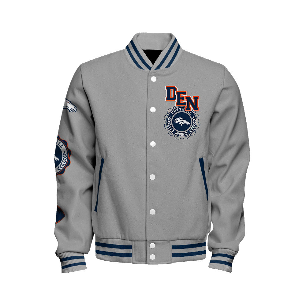 Denver Broncos - Feel The Power Unisex Varsity Jacket - Famjoys Denver Broncos - Feel The Power Unisex Varsity Jacket - Famjoys
