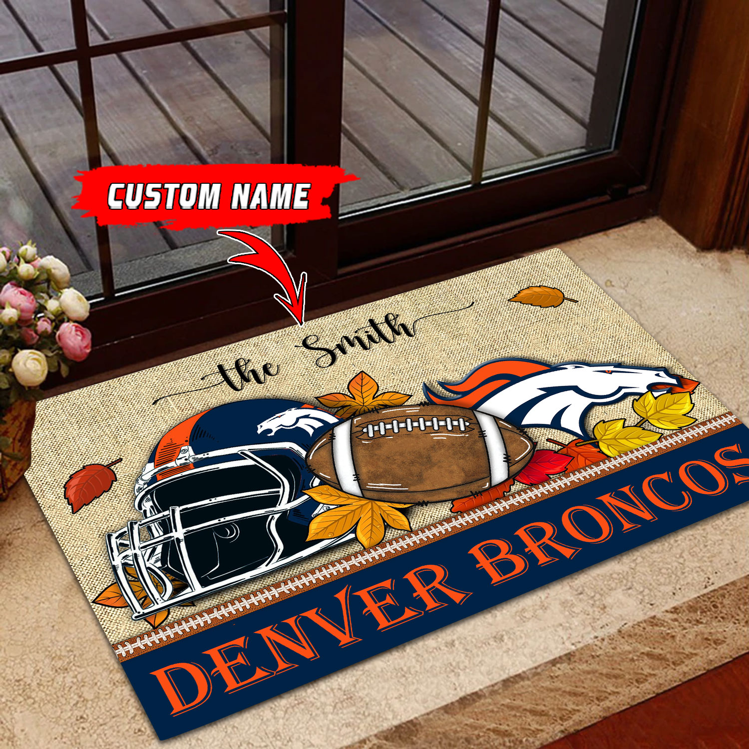 Denver Broncos Football Doormat - Famjoys Denver Broncos Football Doormat - Famjoys