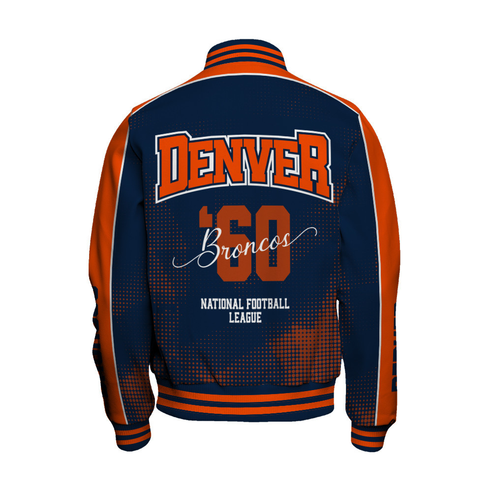 Denver Broncos - Heart Beats In Unison Unisex Varsity Jacket - Famjoys Denver Broncos - Heart Beats In Unison Unisex Varsity Jacket - Famjoys