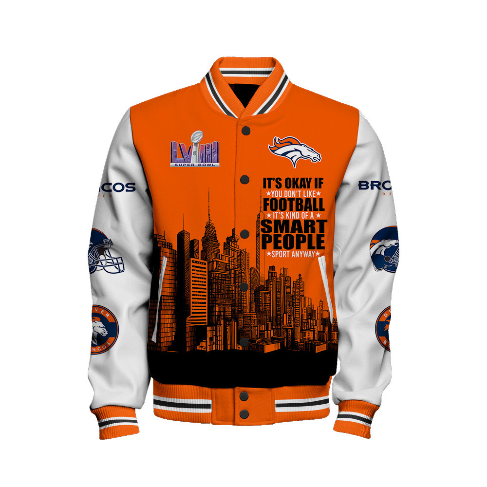 Denver Broncos National Football League Varsity Jacket STM V5 - Famjoys Denver Broncos National Football League Varsity Jacket STM V5 - Famjoys