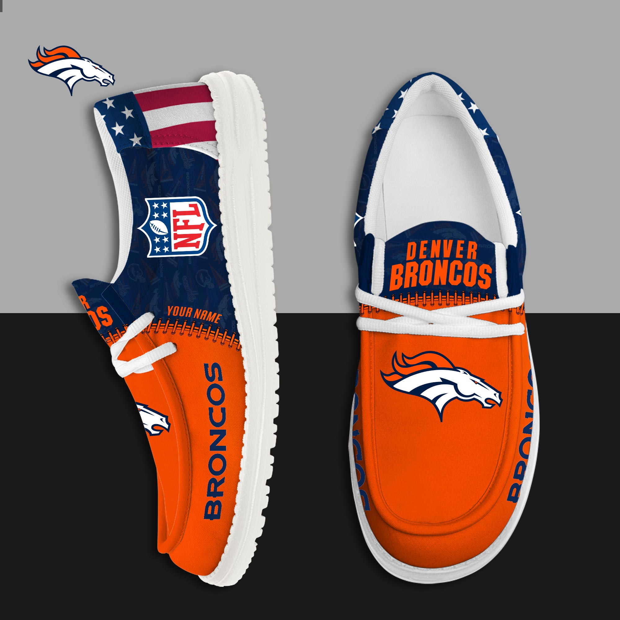 Denver Broncos Personalized Shoes - Famjoys Denver Broncos Personalized Shoes - Famjoys