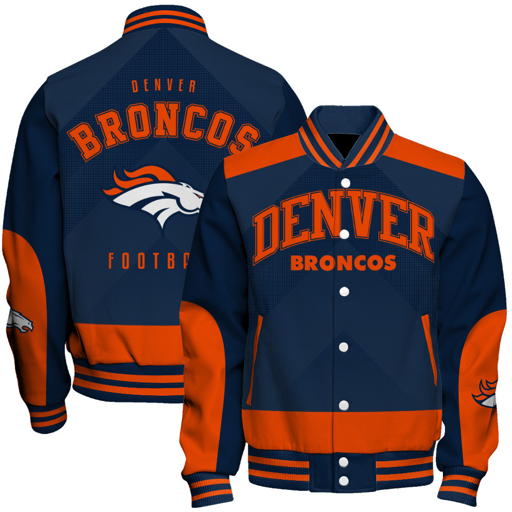 Denver Broncos - Stay Ahead Of The Trend Unisex Varsity Jacket - Famjoys Denver Broncos - Stay Ahead Of The Trend Unisex Varsity Jacket - Famjoys