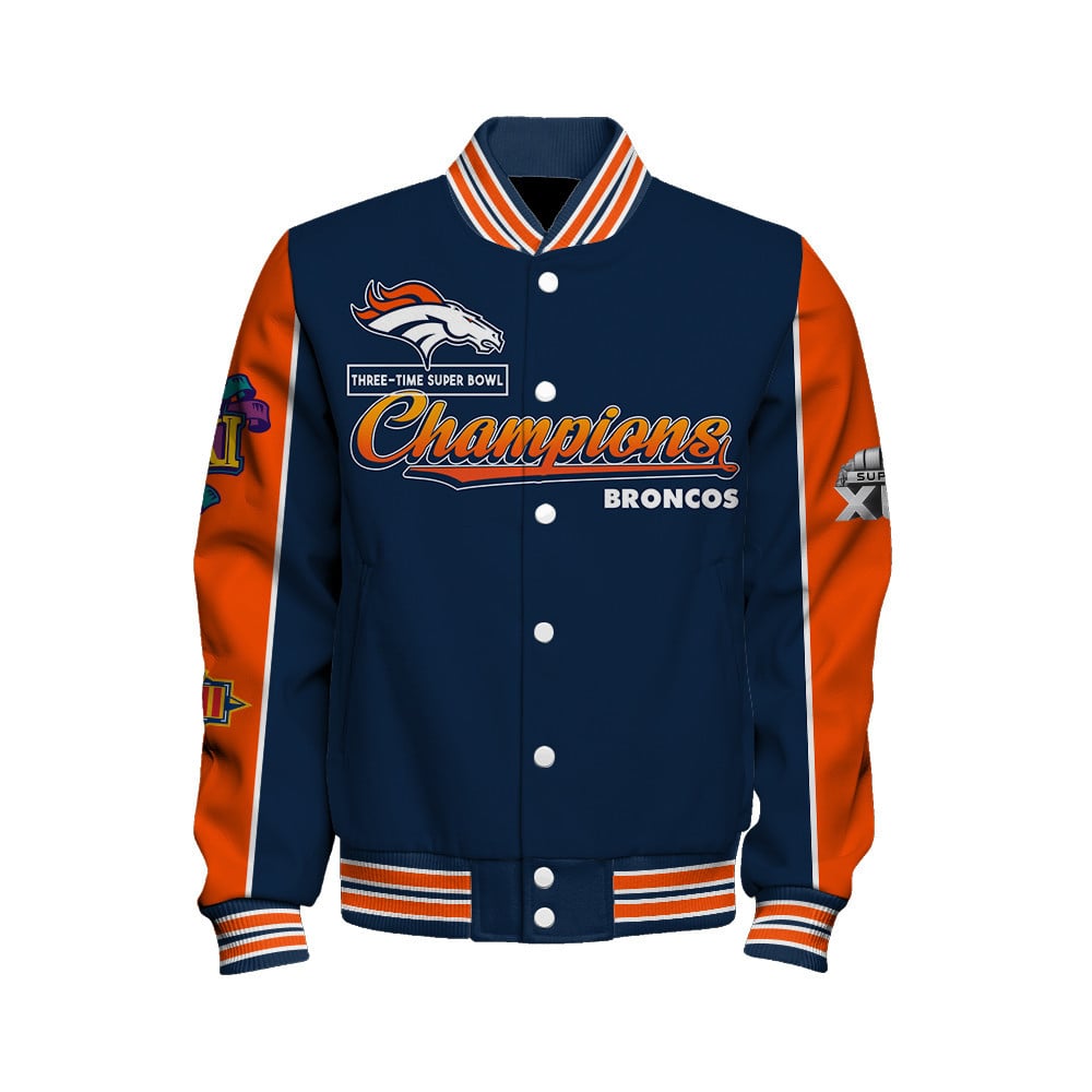 Denver Broncos Super Bowl Champions Live For These Colors Varsity Jacket - Famjoys Denver Broncos Super Bowl Champions Live For These Colors Varsity Jacket - Famjoys
