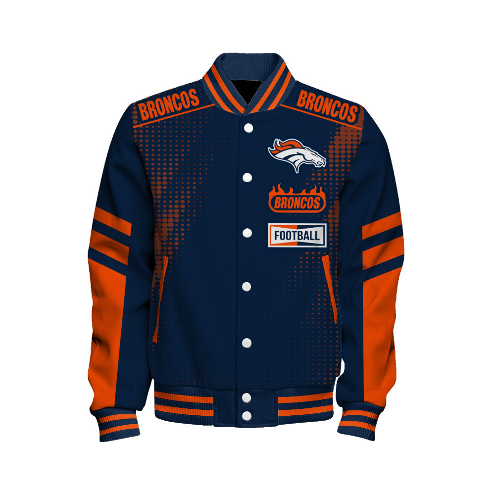 Denver Broncos - The Light Of The Star Unisex Varsity Jacket - Famjoys Denver Broncos - The Light Of The Star Unisex Varsity Jacket - Famjoys