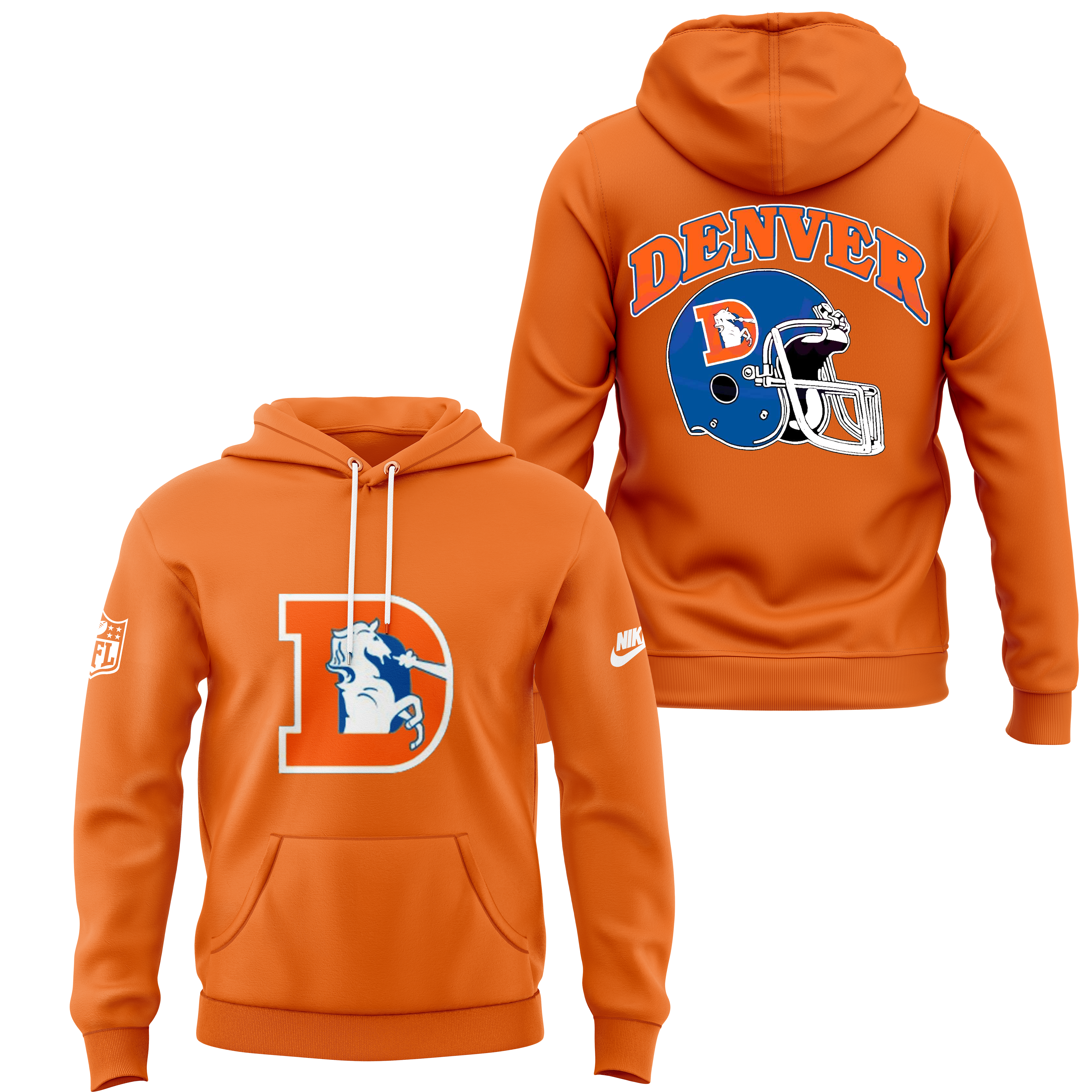 Denver Broncos Throwback Hoodie 2024 - Famjoys Denver Broncos Throwback Hoodie 2024 - Famjoys