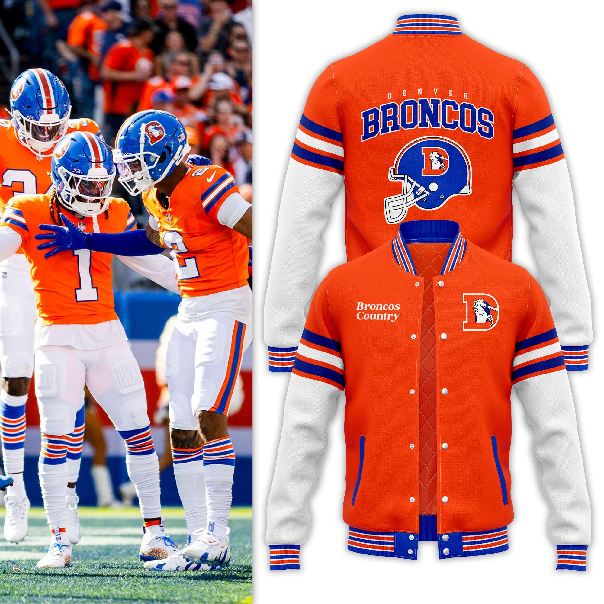 Denver Broncos Throwback to 77 Jacket - Famjoys Denver Broncos Throwback to 77 Jacket - Famjoys