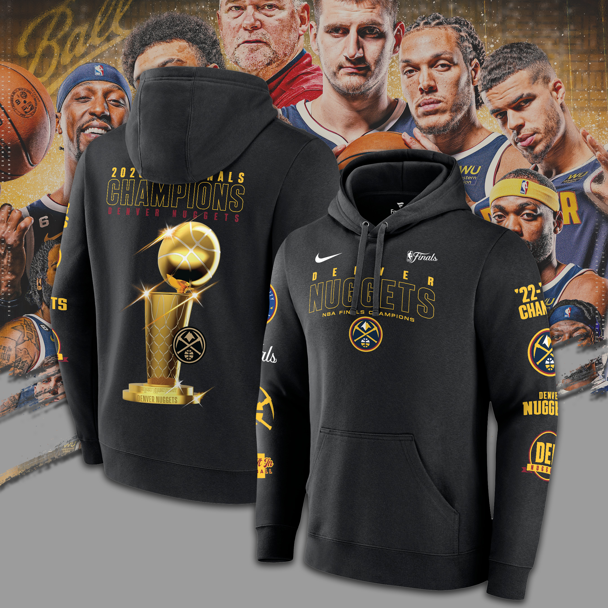 Denver Nuggets Branded 2023 NBA Finals Champions Hoodie - Famjoys Denver Nuggets Branded 2023 NBA Finals Champions Hoodie - Famjoys