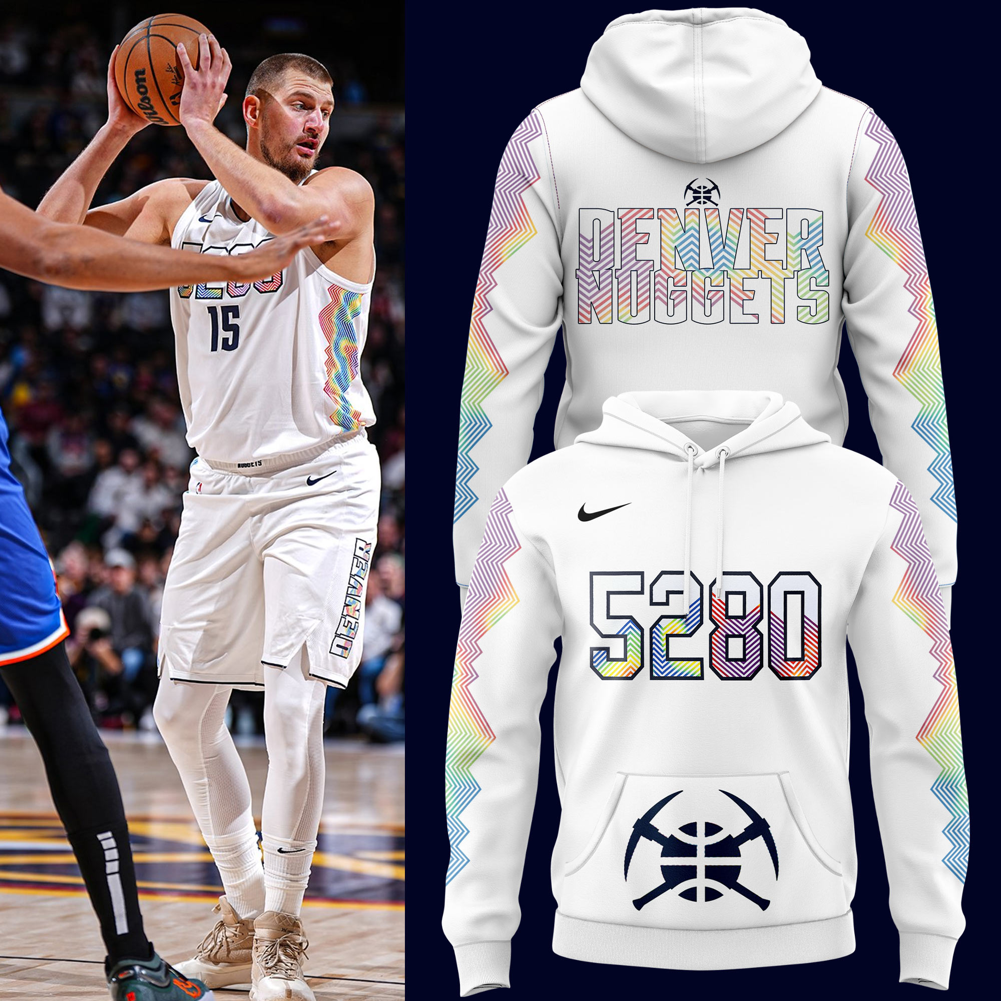 Denver Nuggets City Edition Swingman Hoodie - Famjoys Denver Nuggets City Edition Swingman Hoodie - Famjoys