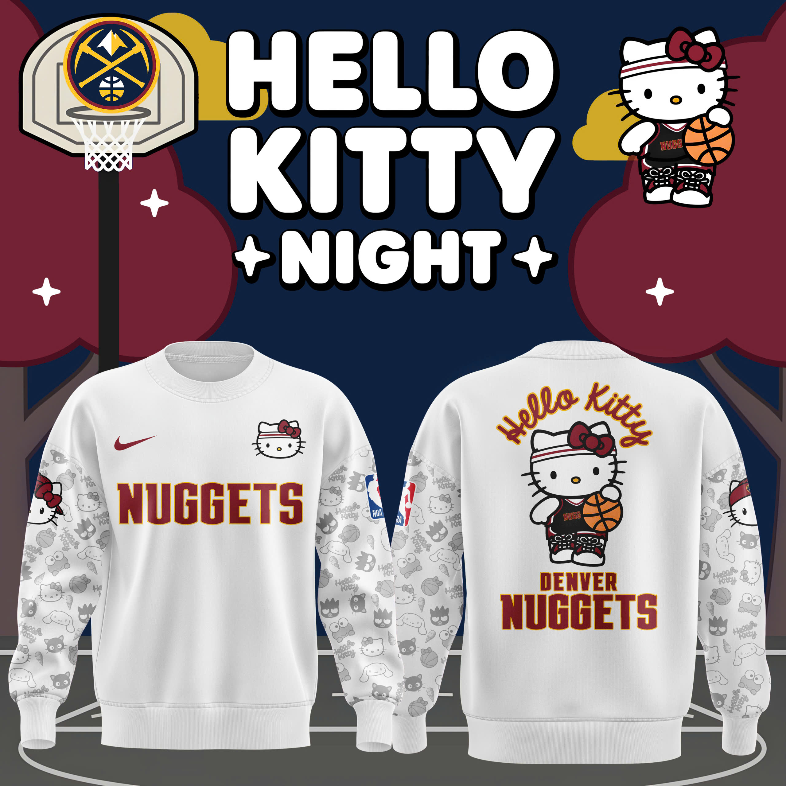 Denver Nuggets Night Premium Sweatshirt - Famjoys Denver Nuggets Night Premium Sweatshirt - Famjoys