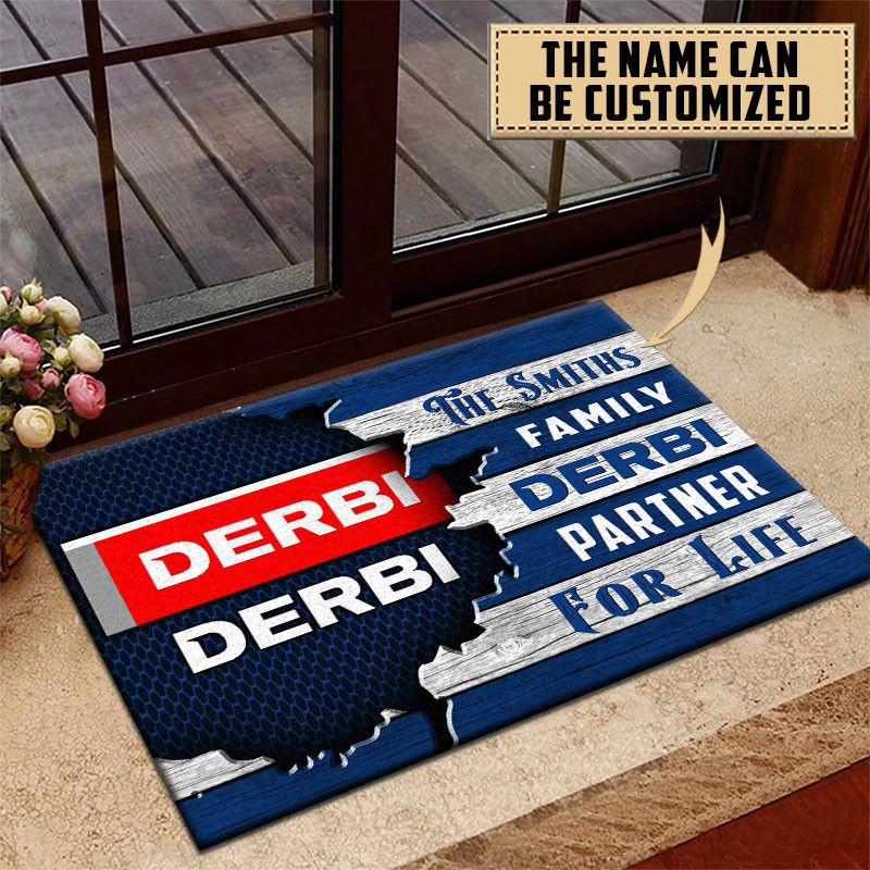 Derbi Doormat Custom Name, Multicolor - Famjoys Derbi Doormat Custom Name, Multicolor - Famjoys