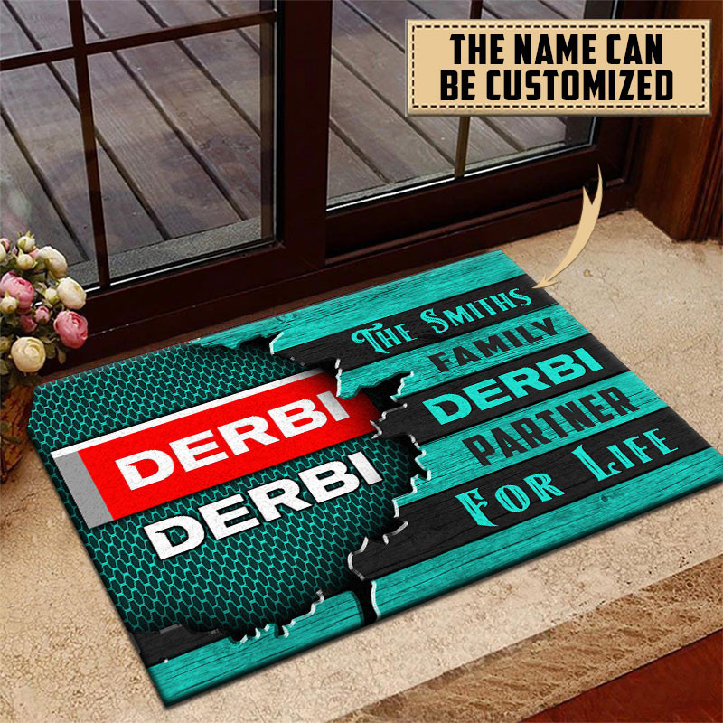 Derbi Doormat Custom Name, Multicolor - Famjoys Derbi Doormat Custom Name, Multicolor - Famjoys