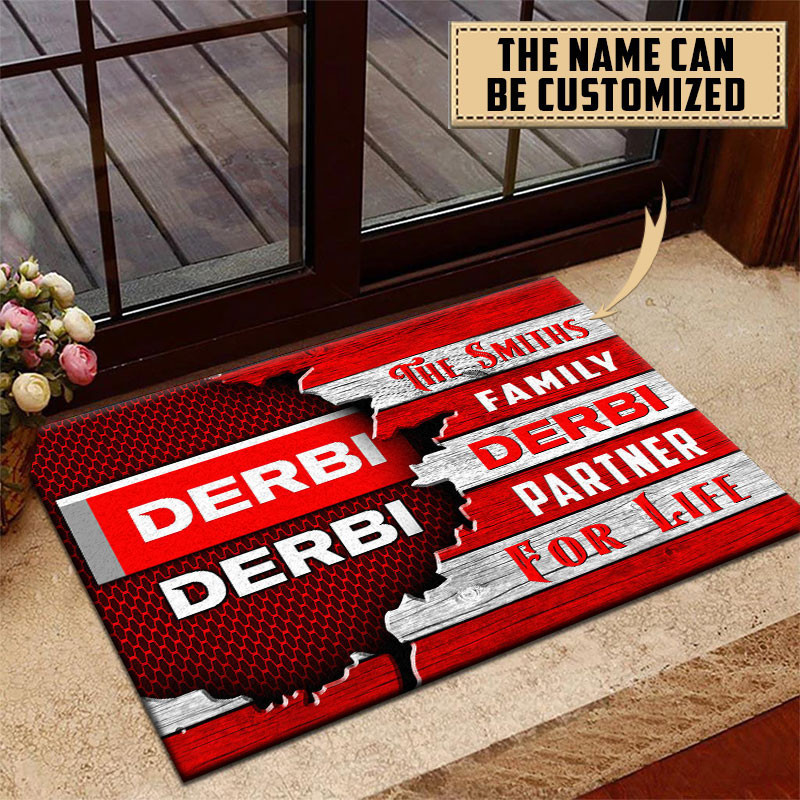 Derbi Doormat Custom Name, Multicolor - Famjoys Derbi Doormat Custom Name, Multicolor - Famjoys