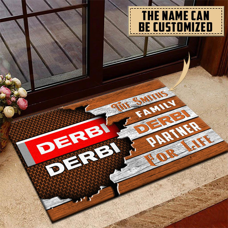 Derbi Doormat Custom Name, Multicolor - Famjoys Derbi Doormat Custom Name, Multicolor - Famjoys