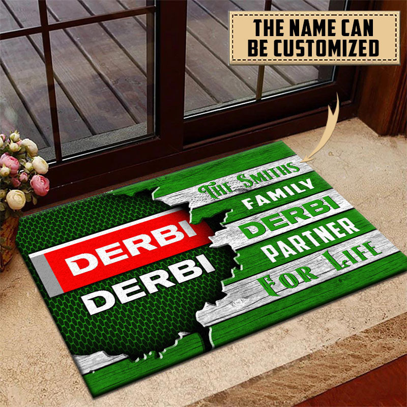 Derbi Doormat Custom Name, Multicolor - Famjoys Derbi Doormat Custom Name, Multicolor - Famjoys