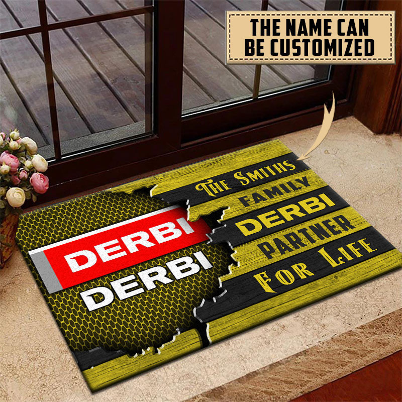 Derbi Doormat Custom Name, Multicolor - Famjoys Derbi Doormat Custom Name, Multicolor - Famjoys