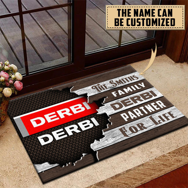 Derbi Doormat Custom Name, Multicolor - Famjoys Derbi Doormat Custom Name, Multicolor - Famjoys