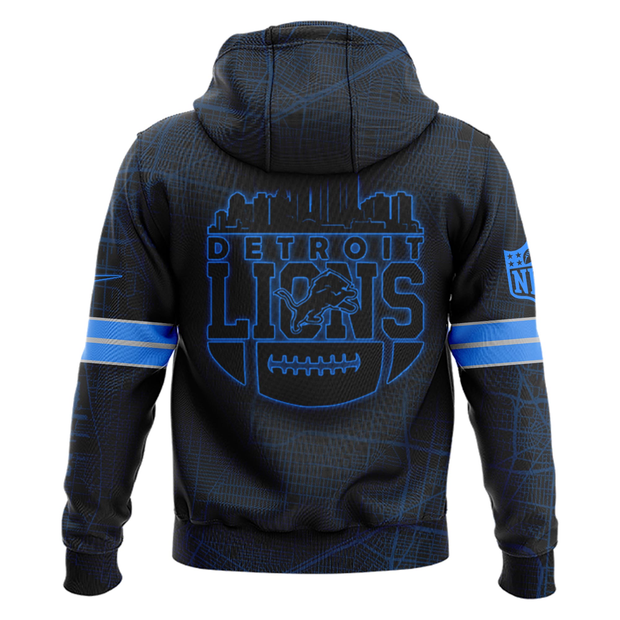 Detrois Lions Back In Black Hoodie s V2 - Famjoys Detrois Lions Back In Black Hoodie s V2 - Famjoys