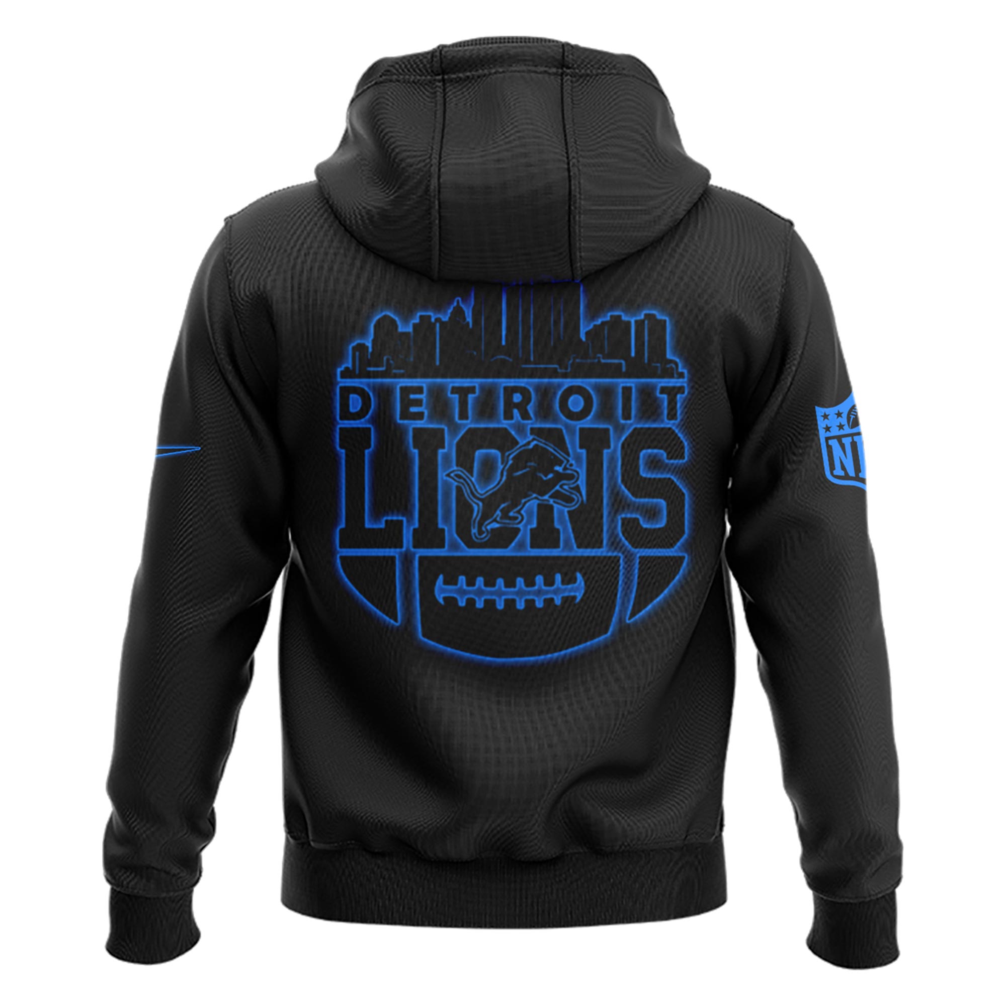 Detrois Lions Back In Black Hoodie s V4 - Famjoys Detrois Lions Back In Black Hoodie s V4 - Famjoys