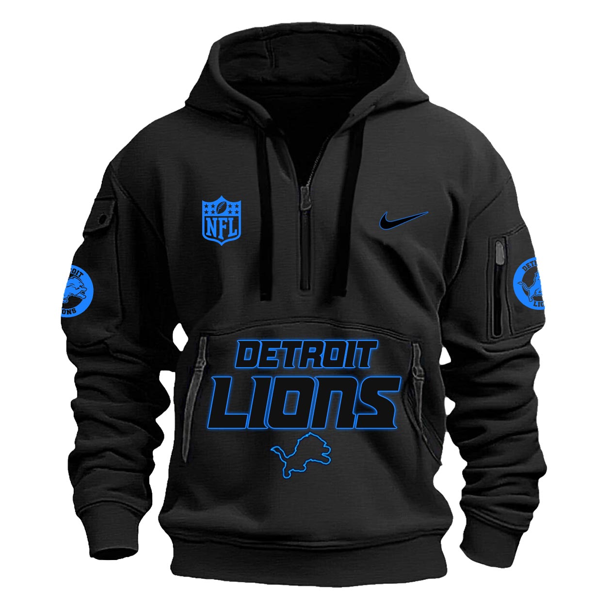 Detrois Lions Back In Black New Hoodie s V2 - Famjoys Detrois Lions Back In Black New Hoodie s V2 - Famjoys