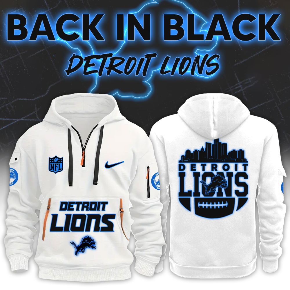 Detrois Lions Back In Black New Hoodie s V2 - Famjoys Detrois Lions Back In Black New Hoodie s V2 - Famjoys