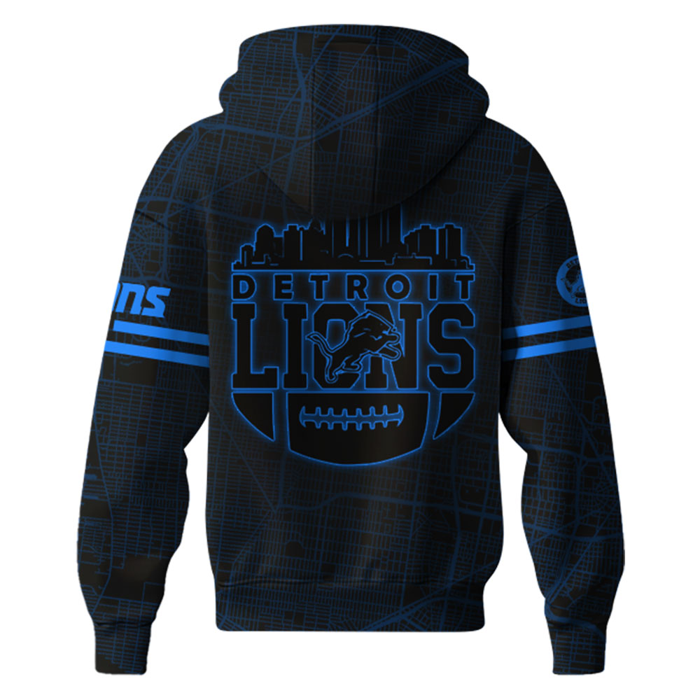 Detrois Lions Back In Black Zip Hoodie s - Famjoys Detrois Lions Back In Black Zip Hoodie s - Famjoys