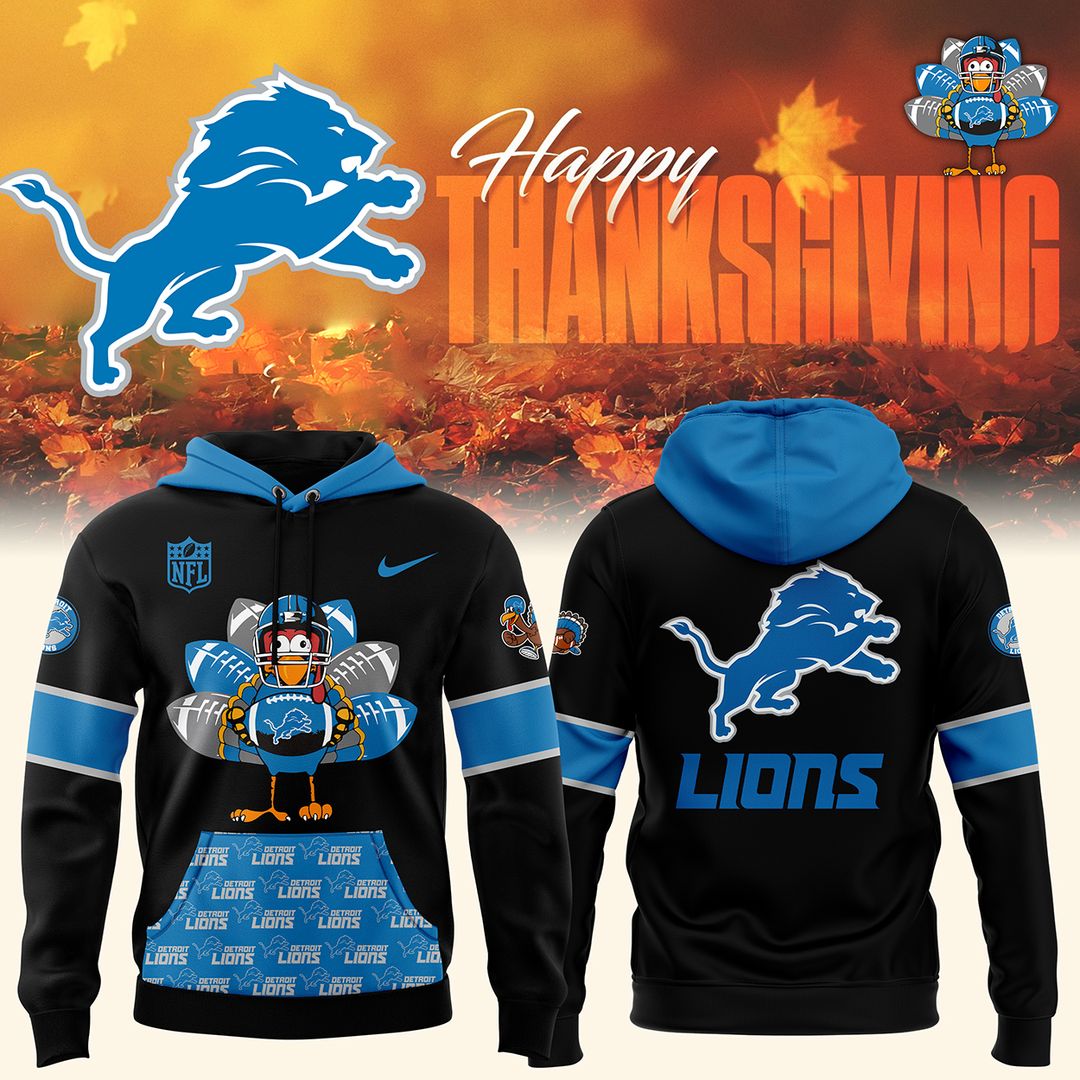 Detroit Lions 2024 Thanksgiving Premium Pullover Hoodie - Famjoys Detroit Lions 2024 Thanksgiving Premium Pullover Hoodie - Famjoys